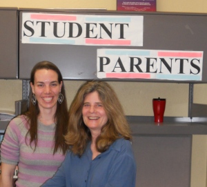 Malinda Sears (left) and Joanne Levenson (right) in the Office of Family Resources at UMass. 