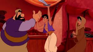 Aladdin saving Princess Jasmine from losing her hand